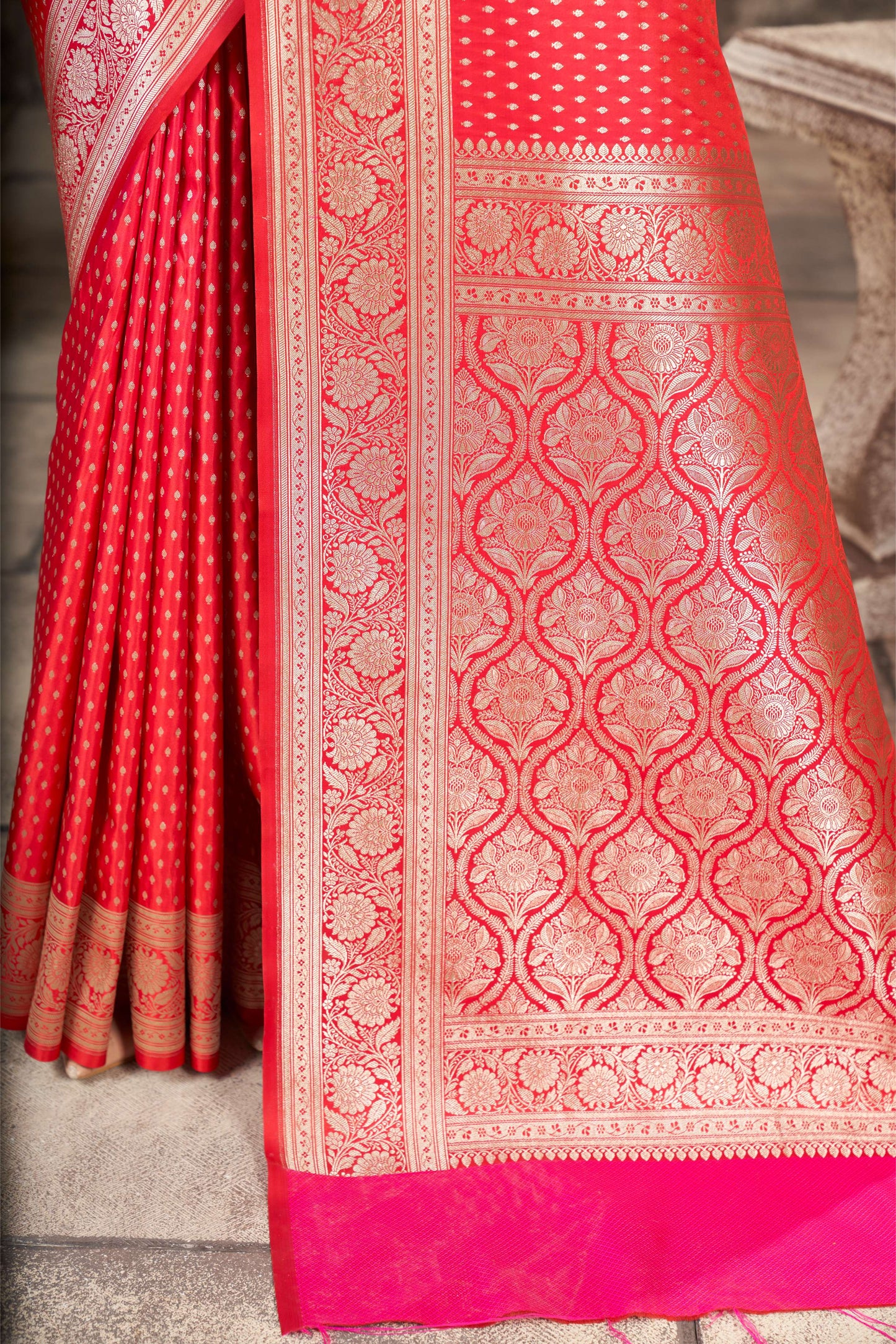 Timeless Red Banarasi Silk Saree