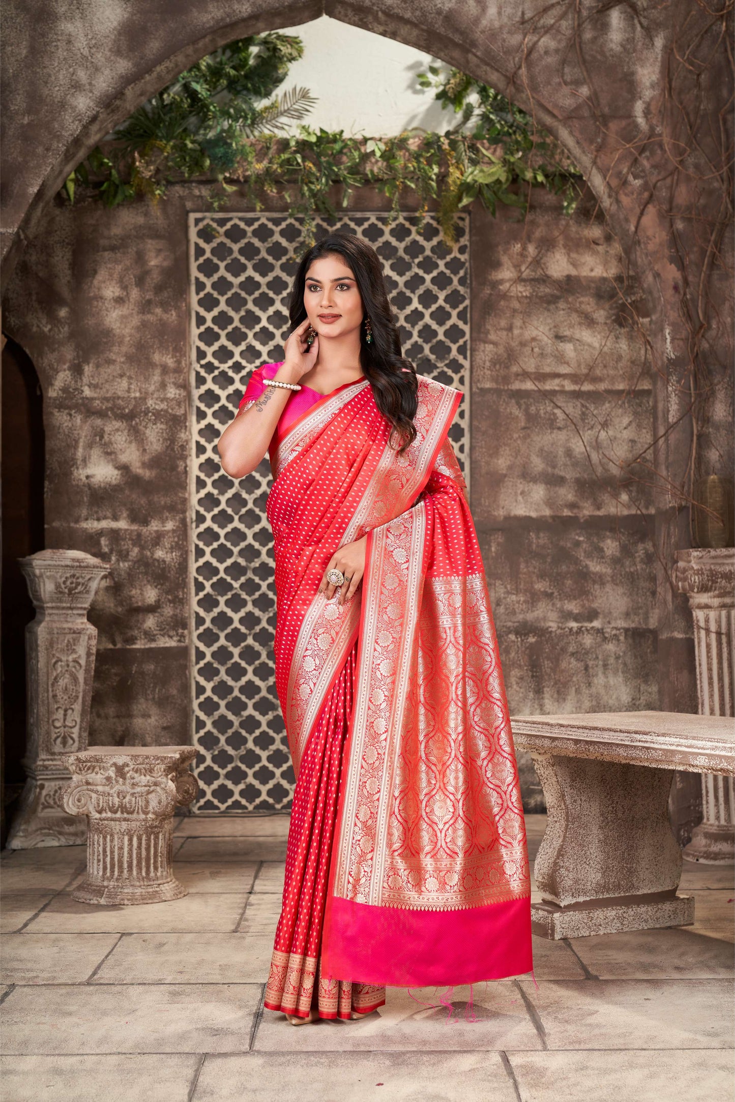 Timeless Red Banarasi Silk Saree